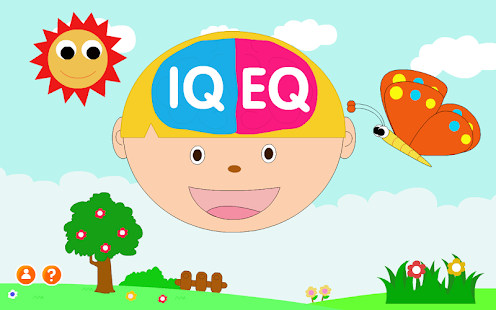 هوش هیجانی در کودکان- تصویر کاریکاتوری که عکس پسر بچه ای را نشان می دهد که می خندد و در سرش عبارتهای EQ و IQ نقش بسته است